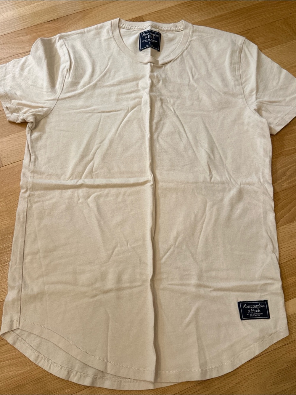 Abercrombie & Fitch Cream Crewneck T-Shirt